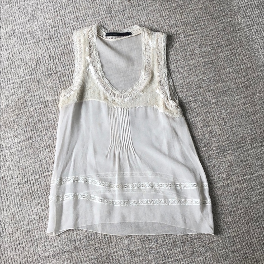 Beautiful white sheer sequin blouse